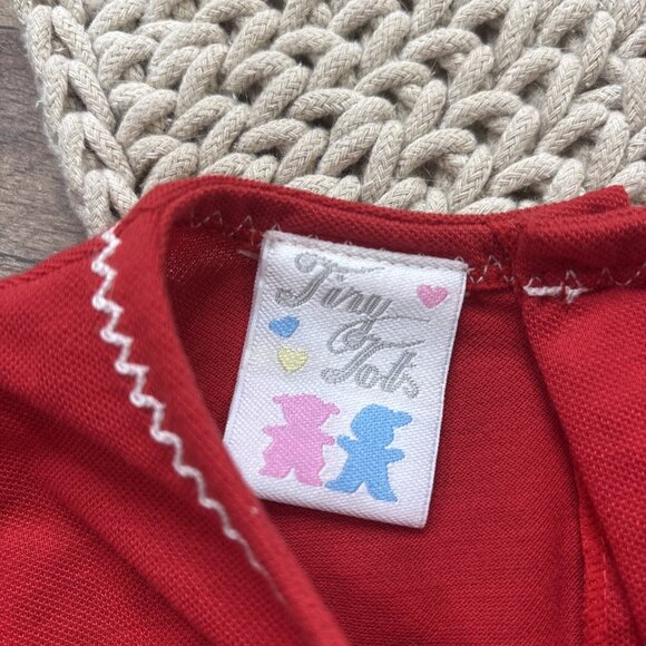 Vintage Tiny Tots Red Butterfly Knit Dress with Bloomers Toddler 18 Months - Picture 4 of 6